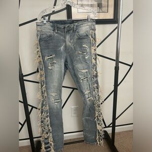 Smoke Rise Stacked Jean Knitted Hem